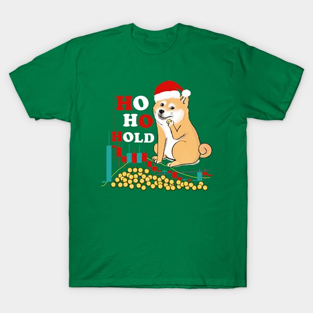 Ho Ho Hold -Shiba inu Dog Coin Xmas T-Shirt by meowstudio